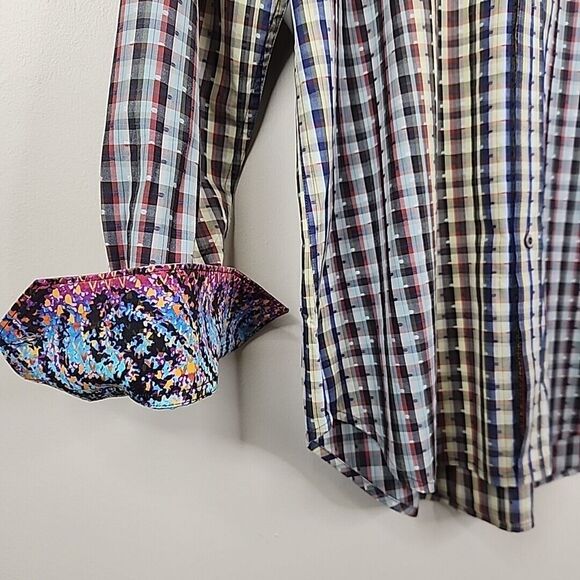 Robert Graham Eclectic Multi-Color Swiss Dot Button Down Medium - Picture 6 of 8
